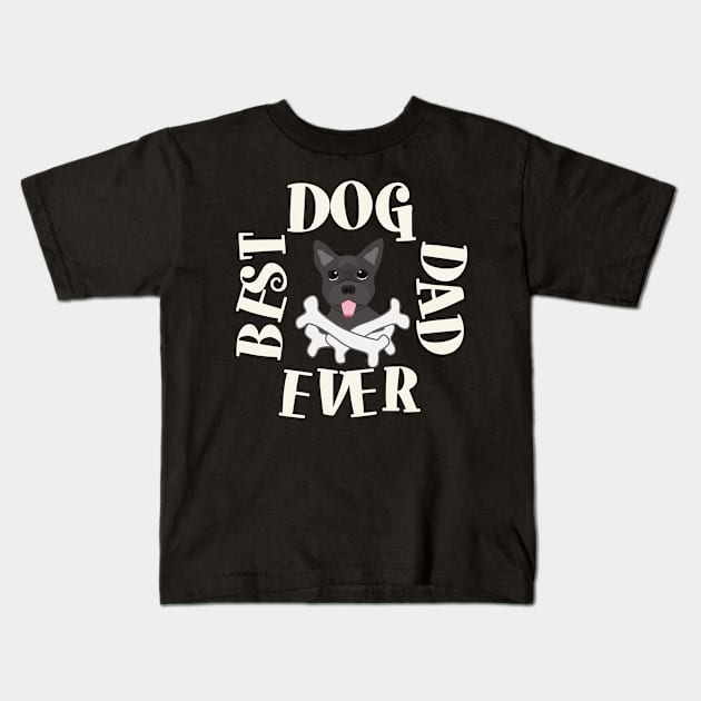 Best Dog Dad Ever Puppy Shirt Kids T-Shirt by tropicalteesshop